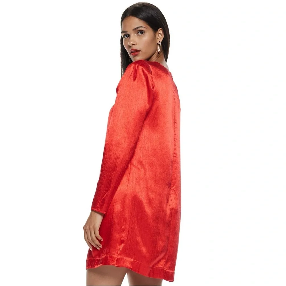 💋 NWT Nine West Puff Sleeve Shift Red Dress